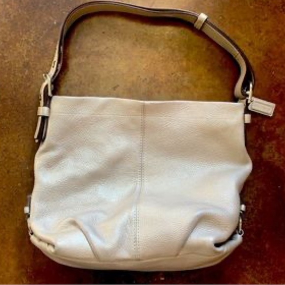 NWOT Coach F15064 Metallic Silver Hobo Satchel Shoulder Bag FREE wallet - Picture 12 of 13